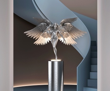 现代六翼天使雕塑摆件-ID:1250161