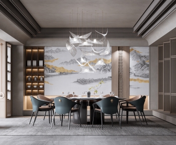 New Chinese Style Dining Room-ID:849399636