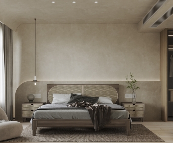 Wabi-sabi Style Bedroom-ID:845318081