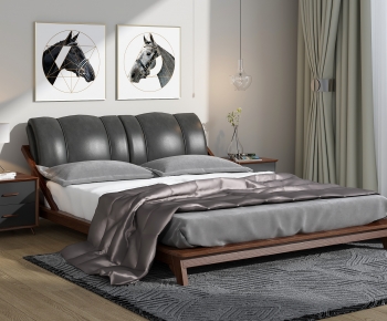 Modern Double Bed-ID:712971931