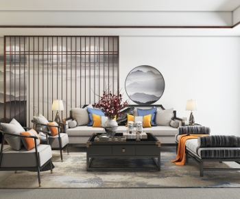 New Chinese Style Sofa Combination-ID:142868043