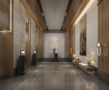 New Chinese Style Office Elevator Hall-ID:335855963