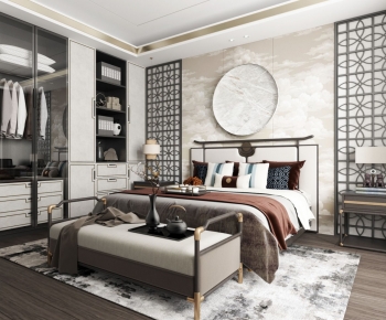 New Chinese Style Bedroom-ID:210896029