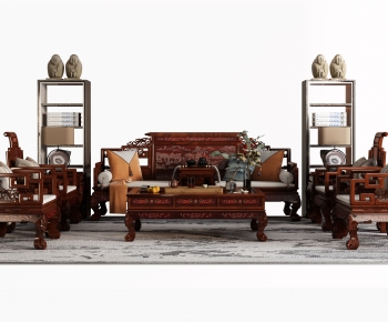 中式红木实木沙发茶几组合-ID:935440069