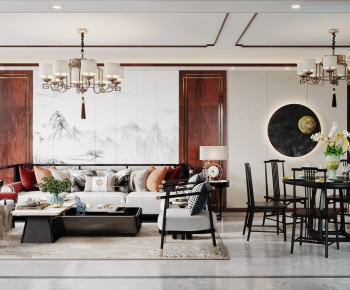 New Chinese Style A Living Room-ID:235791923