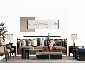 New Chinese Style Sofa Combination-ID:578584915