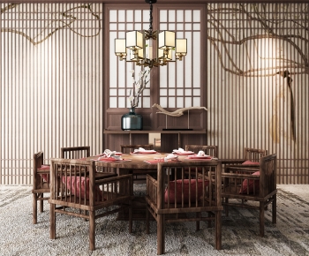 New Chinese Style Dining Table And Chairs-ID:671426068