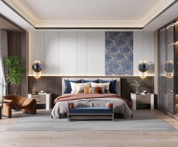 New Chinese Style Bedroom-ID:610560892
