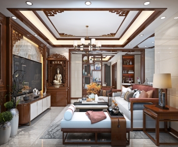 Chinese Style A Living Room-ID:532529122
