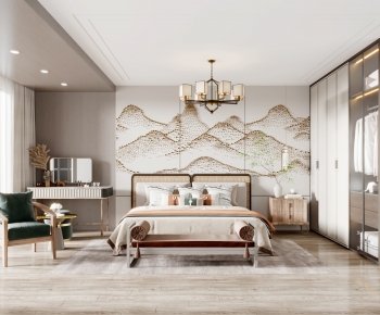 New Chinese Style Bedroom-ID:943619011