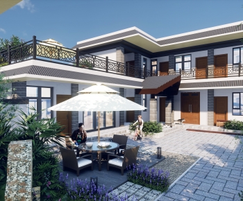 New Chinese Style Villa Appearance-ID:208245049