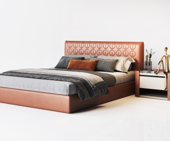 Modern Double Bed-ID:695400003