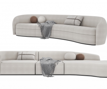 Wabi-sabi Style Curved Sofa-ID:945010225