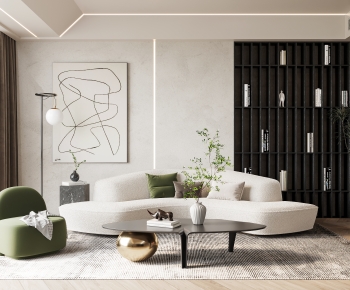 Modern Wabi-sabi Style A Living Room-ID:123341123