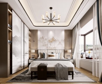 New Chinese Style Bedroom-ID:728658912