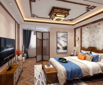 Chinese Style New Chinese Style Bedroom-ID:626677042