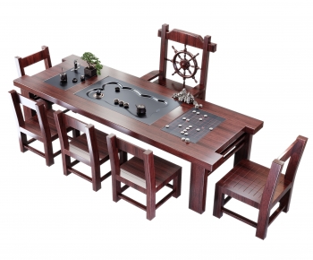 Chinese Style New Chinese Style Tea Tables And Chairs-ID:388015031