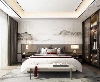 New Chinese Style Bedroom-ID:631365064