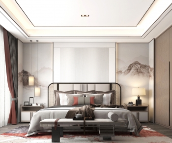New Chinese Style Bedroom-ID:667256121