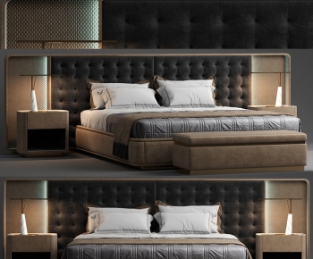 Modern Double Bed-ID:921293026