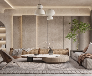Wabi-sabi Style A Living Room-ID:754045966