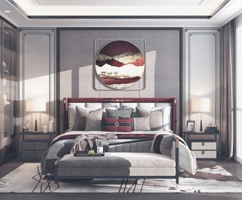 New Chinese Style Bedroom-ID:910539634