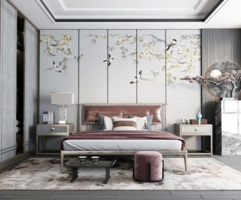 New Chinese Style Bedroom-ID:990379101