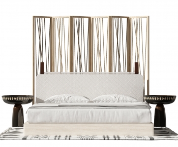 Wabi-sabi Style Double Bed-ID:962069993
