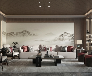 New Chinese Style A Living Room-ID:861290931