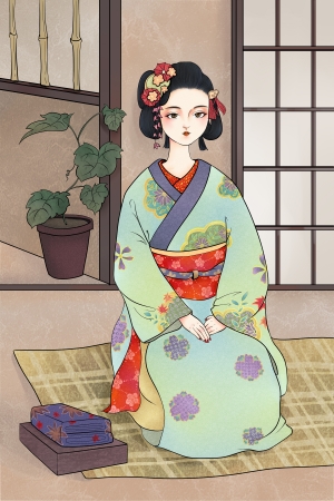 日本浮世繪插畫素材-ID:5248136