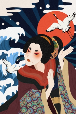 日本浮世繪插畫素材-ID:5248154