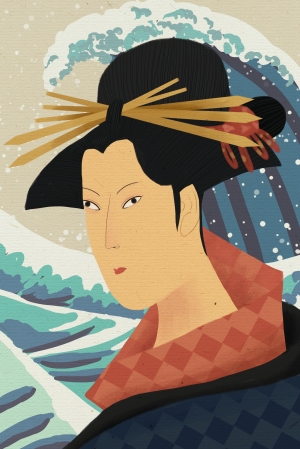 日本浮世繪插畫素材-ID:5248159