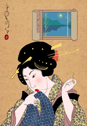 日本浮世繪插畫素材-ID:5248189