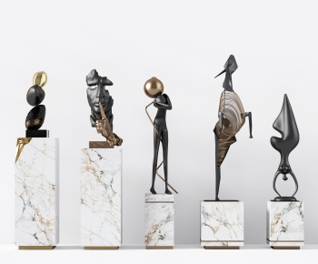 现代抽像人物雕塑摆件组合-ID:495268115