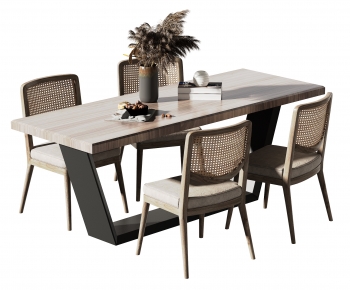 Wabi-sabi Style Dining Table And Chairs-ID:723591096