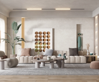 Wabi-sabi Style A Living Room-ID:302865031