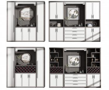 New Chinese Style Wine Cabinet-ID:824990354
