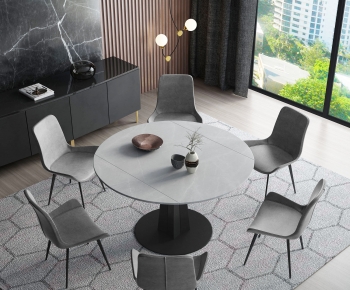 Modern Dining Table And Chairs-ID:386924036