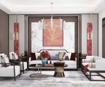 New Chinese Style A Living Room-ID:894556057