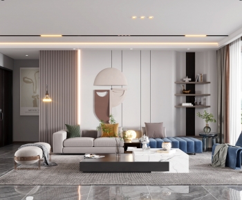 Modern A Living Room-ID:602205047