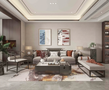 New Chinese Style A Living Room-ID:206639052