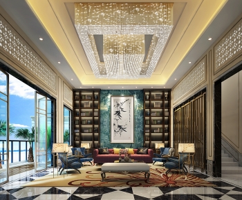 New Chinese Style A Living Room-ID:788888934