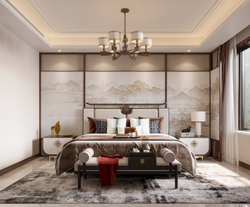 New Chinese Style Bedroom-ID:709676982