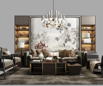 New Chinese Style Sofa Combination-ID:810320437