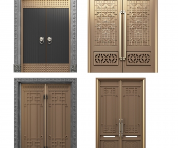 新中式大门铜门入户门组合-ID:965338956