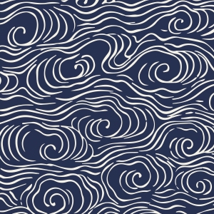 中国风日系风复古中式海浪底纹花纹青花背景-ID:179629095