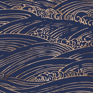 中国风日系风复古中式海浪底纹花纹青花背景-ID:595618016