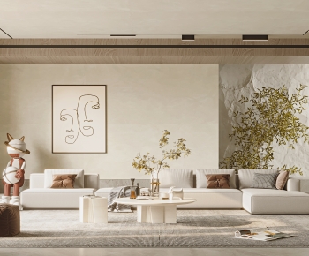 Wabi-sabi Style A Living Room-ID:718777896