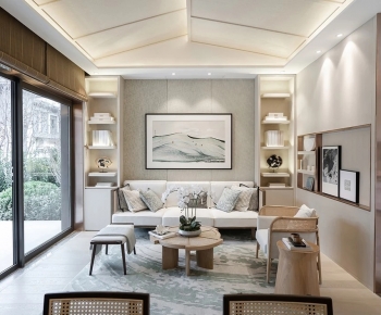 New Chinese Style A Living Room-ID:821225884