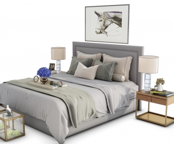 Modern Double Bed-ID:638437993